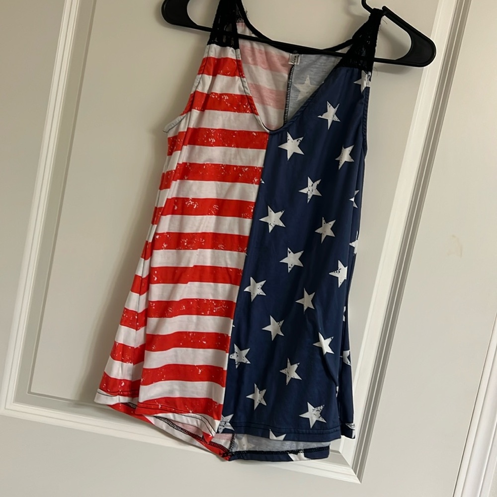 American flag tank top